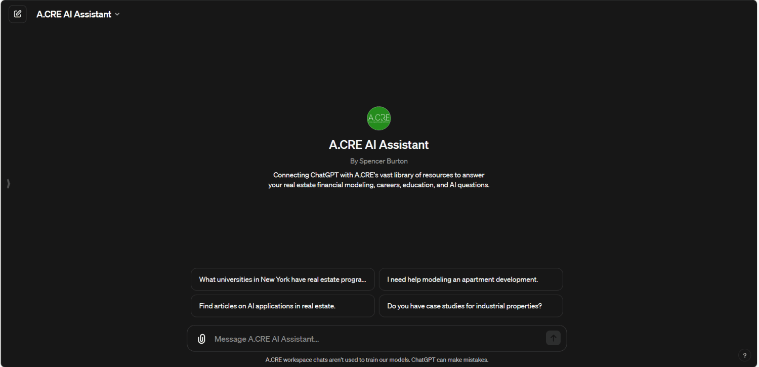 Introducing the A.CRE AI Assistant Custom GPT (Updated Oct 2024 ...